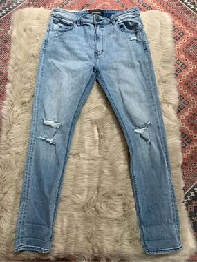 Abrand Jeans Mens 36x32 A Dropped Skinny Denim Stretch Ripped Knee